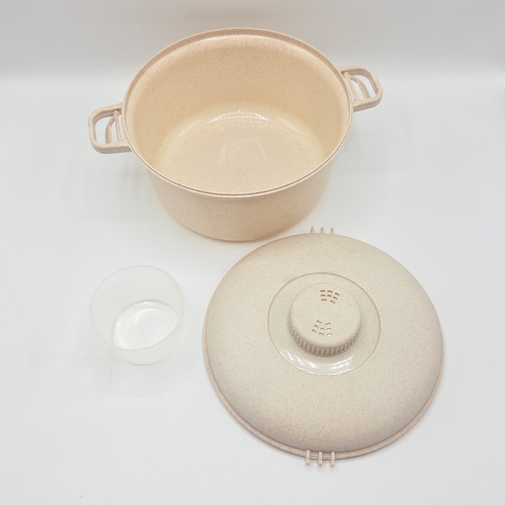 Eco Friendly Microwave Pressure Cooker 2.5Qt Wheat Straw Beige Fast Cookware NEW - Picture 4 of 11